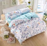Printed Microfiber Fabric Bedding Set with Duvet Cover Pillow Cases