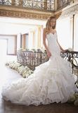 2016 Ruffle Organza Train Bridal Wedding Dresses 2879