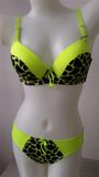 Stylish Cow Print Push up T-Shirt Bra Set for Ladies (CS18359)