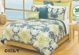 New Printed Microfiber Quilt & Sham Set