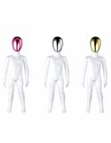 Bright White Kids Mannequin with Chrome Face (90CM)