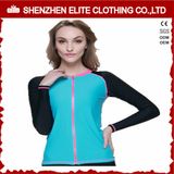 Polyester Lycra Long Sleeve Anti UV Rash Guard Zip