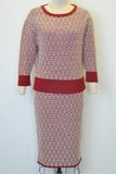 Elegant Women Knit Round Neck Sweater Twinset Dress