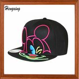 Black Embroidery Snapback Flat Peak Caps