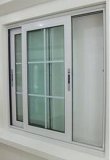 White Color Thermal Break Water-Tight/Sound-Proof/Heat-Insulated Aluminum Sliding Window with Grill Design