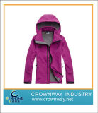 Women's Zipper up Softshell Jacket with Hoodie