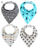 Unisex Super Absorbent Drool 100% Cotton Baby Bandana Drool Bibs Organic Bandana Bib