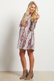 Women's Long Sleeves Printing Maternity Dress