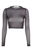 Hot Sale New Designs Sexy Black Transparent Girls Mesh Top