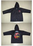 Packable Raincoat Cute Toddlers Kids Girls Black Hooded Rain Jacket