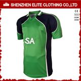 High Quality Good Price Green Cricket Jersey Wholesale (ELTCJI-6)