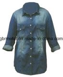 Ladies' 100% Cotton Denim Long Sleeve Shirt WH1007