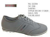 Lady Size Micro Fiber Upper Gray Color Casual Stock Shoes