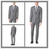 Made to Measure Merino Wool Fabric Slim Fit Solid Gray Suit (SUIT63052)