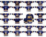 Hanson Brothers Charlestown Chiefs Killer Bergeron Braden Drouin Hockey Jersey