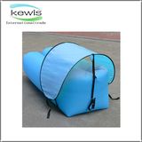 Light Blue Banana Shape Air Sofa for Outdoor Traveling