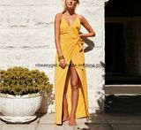 Women's off Shoulder Strapless Long Sleeve Lace-up Backless Bodycon Wrap Sexy Mini Short Clubwear Party Beach Dress Esg10355