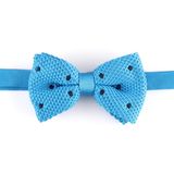Knitted Bowtie with Dark Blue DOT (YWZJ 106)