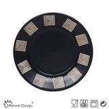 Matte Black Round Ceramic Salad Plate