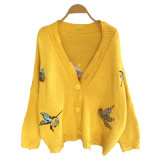 Woolen Sweater Woman Buttfly Designs Cardigan for Ladies