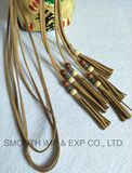 Fashion Multicolor Beaded Suede Leather Tassel Belt Curtain Decoration Webbing