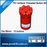 Rock Thread Button Bit T51-89mm, 13buttons, Regular Skirt