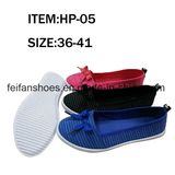 Women Injection Canvas Flat Shoe Slip-on Casual Shoes (FFCS-27)