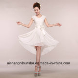 Sleeveless Zipper White Color Ankle-Length Bride Girls Bridesmaid Dress