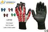 T/C Shell Crinkle Latex Coated Safety Work Gloves (L9100)