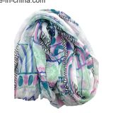 100% Silk Printed Crinkle Chiffon Shawl