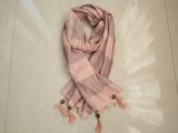 Spring/Autumn Cotton Linen Long Yarn Dyed Woven Scarf