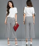 New Design Ladies Palozzo Pants with DOT Printing Pattern