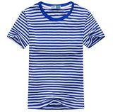 Popular Custom Made Fashion Cotton Striped Round Neck Man's Shirt