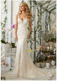 2016 Fishtail Lace Beaded Bridal Wedding Gowns 2809