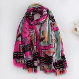 Women Fashion Printed Viscose Spring Silk Scarf (YKY1132)