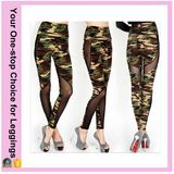 2016 New Arrival High Waist Camo Print Spliced Mesh Leggings