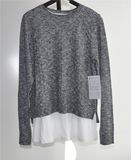 Fashion Cotton Polyester Woven Knit Sweater for Ladies