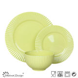 18PCS Mint Color Embossed Ceramic Dinner Set High Quality