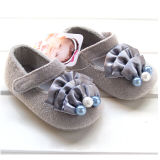 Spring New Child Shoes Girls Pearl Shoes Soft Bottom Indoor Baby Prewalker
