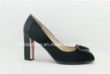 Sexy Square High Heels Leather Women Comfort Shoes