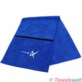 Microfiber Workout Towel with Zipper Pocket