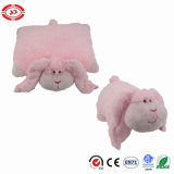 Pink Long Ears Cute Rabbit Soft Pillow 2in1 Plush Cushion