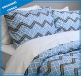 Blue Zig-Zag Pattern Printed Polyester Duvet Cover Bedding