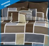 Brown Colorblock Printed Polyester Patchwork Quilt