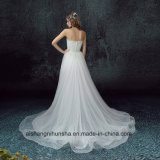 Short Front Back Long Detachable Tail Strapless Elegant Wedding Dress