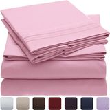Cooling Embroidery Brushed Microfiber Bed Sheet Set