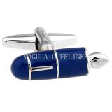 VAGULA Blue Painting Funny Pen Cufflink 709