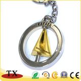 High Quality Round Shape Rotatable Metal Zinc Alloy Keychain