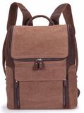 16 Oz Cotton Canvas Laptop Leather Backpack