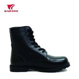 Ankle Cut Black Leather Combat Boots Military